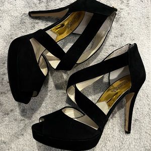 Michael Kors black suede heels